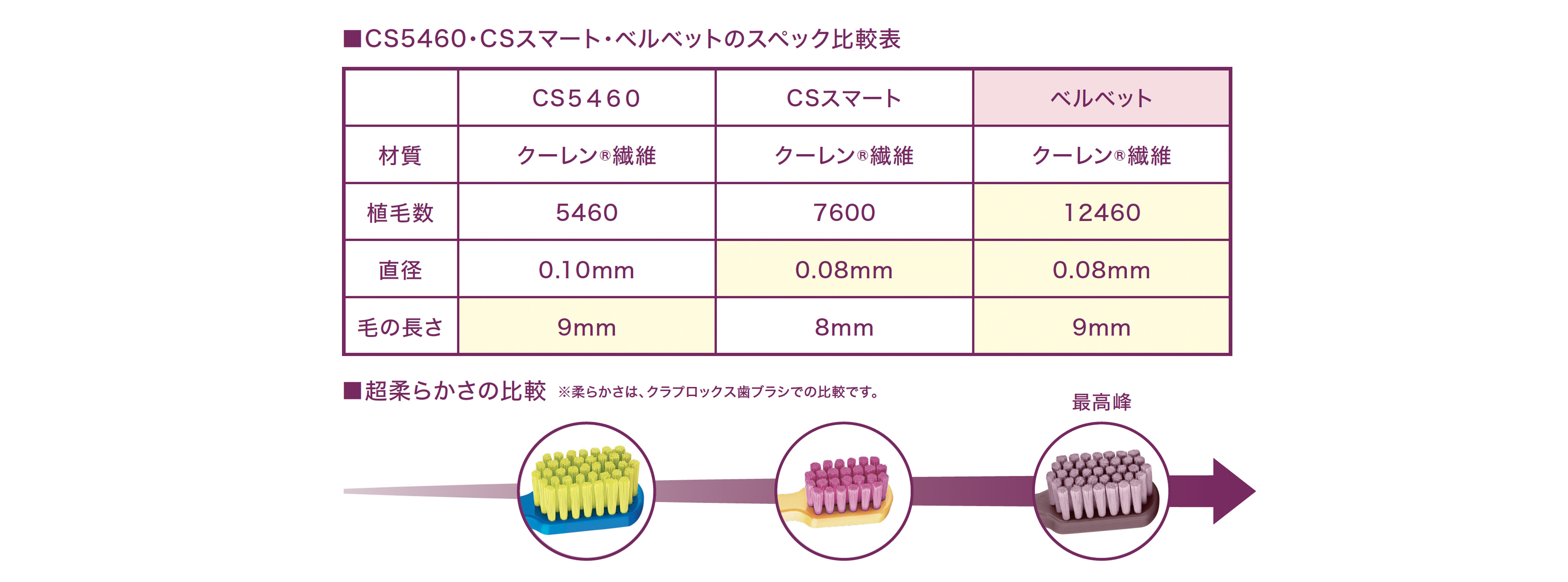 CS5460のヘッドに、CSスマートの極細毛を更に多い12,460本を詰め込んだ圧倒的なボリューム