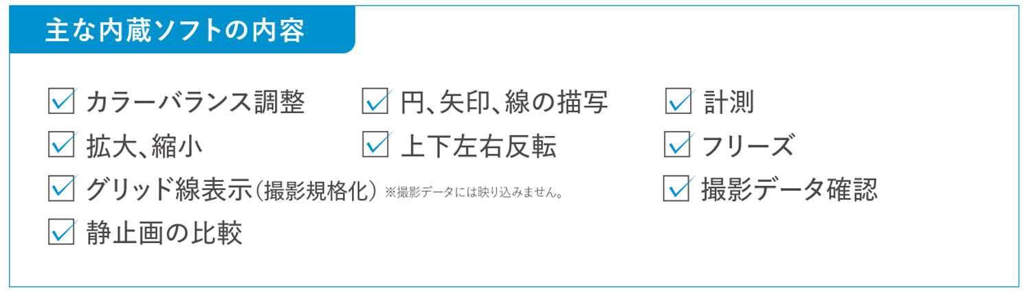 主な内蔵ソフトの内容